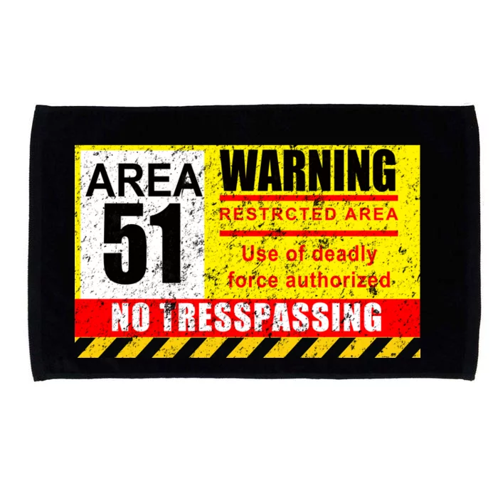 Restricted Area 51 No Trespassing Funny Microfiber Hand Towel