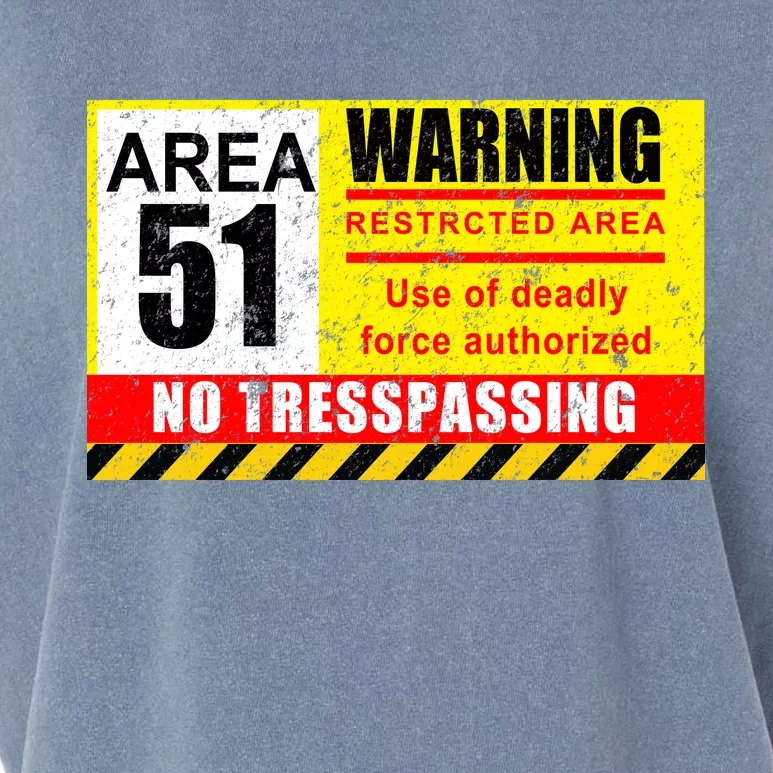 Restricted Area 51 No Trespassing Funny Garment-Dyed Women's Muscle Tee