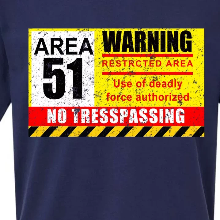 Restricted Area 51 No Trespassing Funny Sueded Cloud Jersey T-Shirt