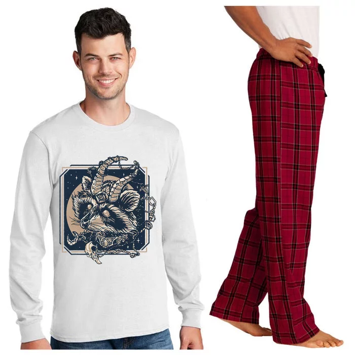 Raccoon Evil Third Eye Witchy Halloween Goth Racoon Long Sleeve Pajama Set