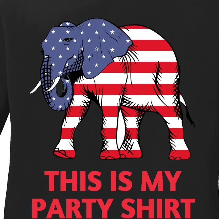 Republican Elephant This Is My Party Ladies Long Sleeve Shirt