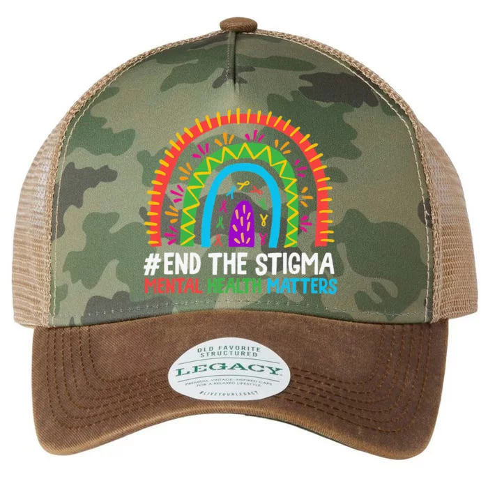 Rainbow End The Stigma Mental Health Matter Awareness Legacy Tie Dye Trucker Hat