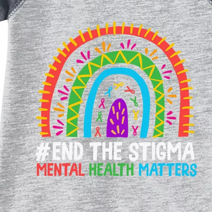 Rainbow End The Stigma Mental Health Matter Awareness Infant Baby Jersey Bodysuit