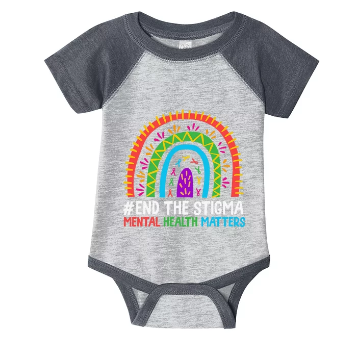 Rainbow End The Stigma Mental Health Matter Awareness Infant Baby Jersey Bodysuit