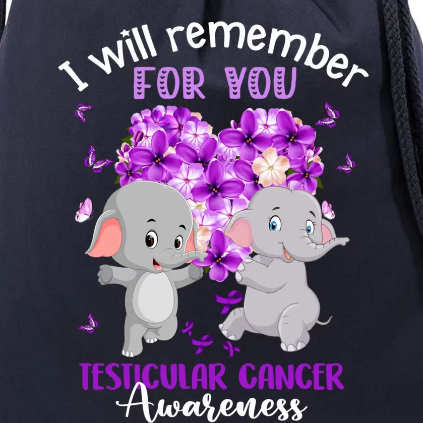 Remember Elephant Testicular Cancer Awareness Cute Gift Drawstring Bag