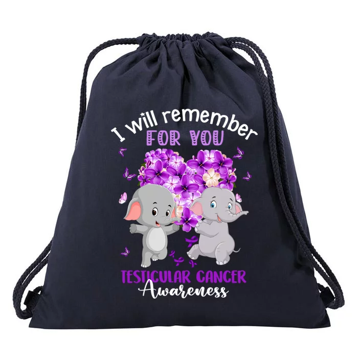 Remember Elephant Testicular Cancer Awareness Cute Gift Drawstring Bag