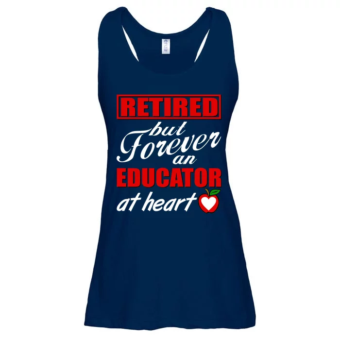 Retired But Forever An Educator At Heart Ladies Essential Flowy Tank