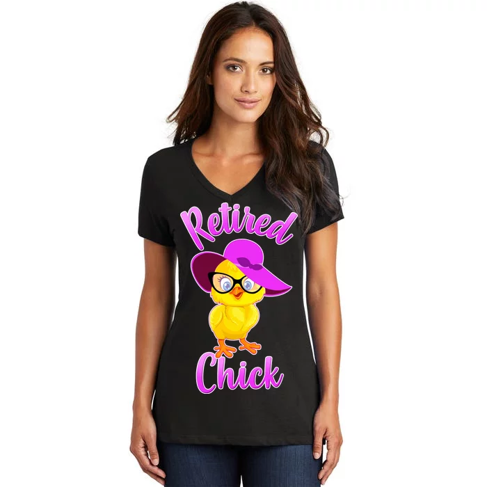 Retired Chick Women's V-Neck T-Shirt