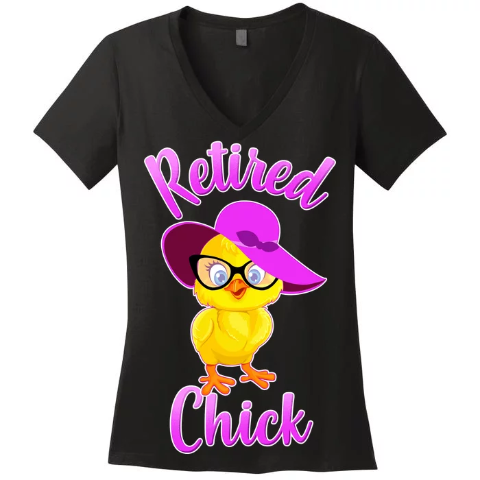 Retired Chick Women's V-Neck T-Shirt