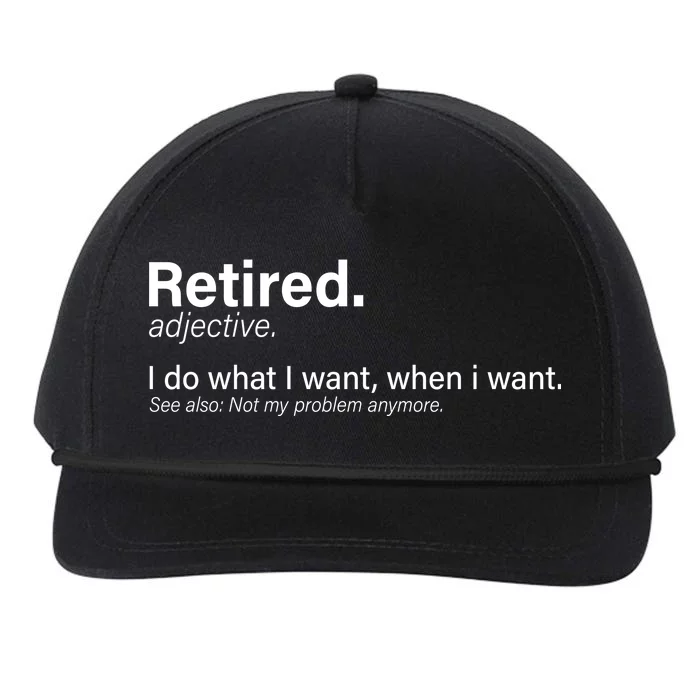 Retired Definition Snapback Five-Panel Rope Hat