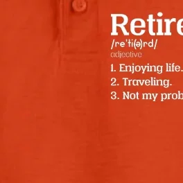 Retired Definition Funny Dry Zone Grid Performance Polo