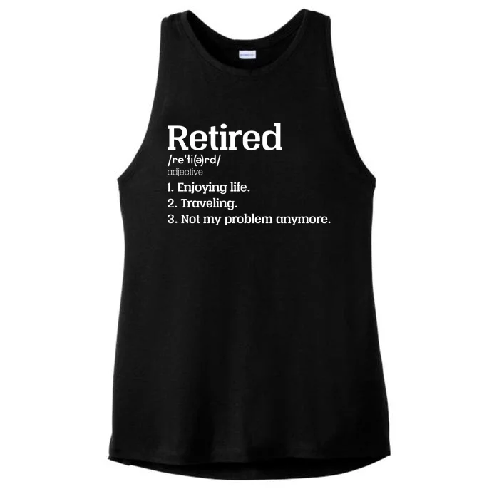 Retired Definition Funny Ladies Tri-Blend Wicking Tank