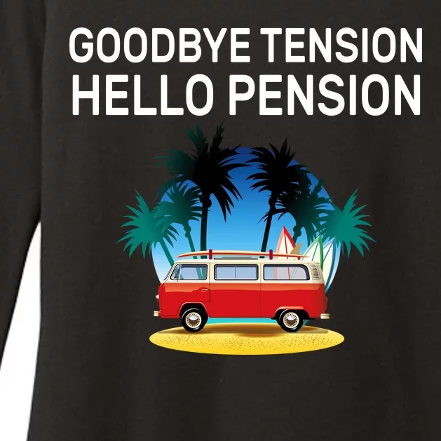 Retired Goodbye Tension Hello Pension Vacation Womens CVC Long Sleeve Shirt