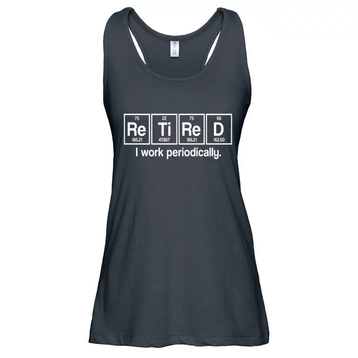 Retired I Work Periodically Periodic Table Elements Ladies Essential Flowy Tank