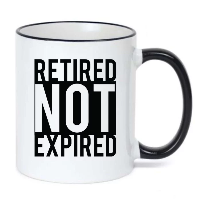 Retired Not Expired Funny Black Color Changing Mug