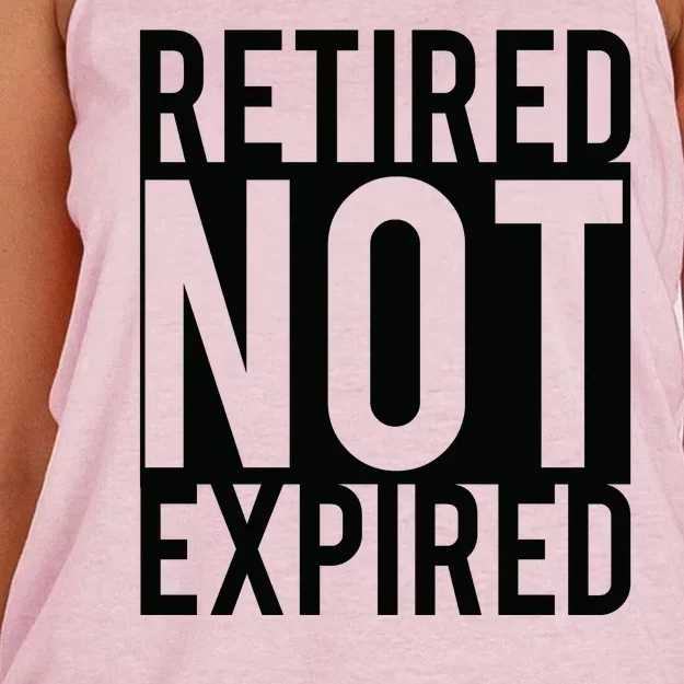 Retired Not Expired Funny Women's Knotted Racerback Tank