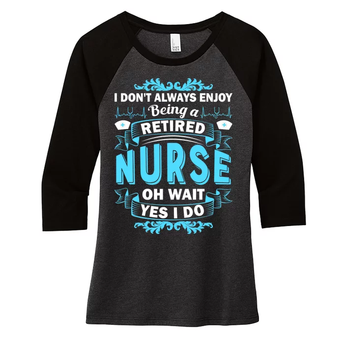 Retired Nurse Women's Tri-Blend 3/4-Sleeve Raglan Shirt