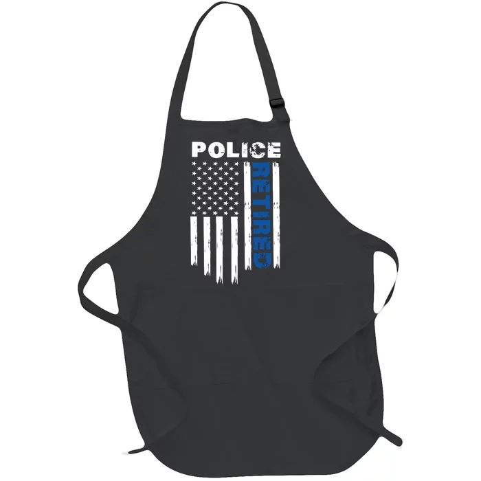 Retired Police Blue Flag Full-Length Apron With Pocket