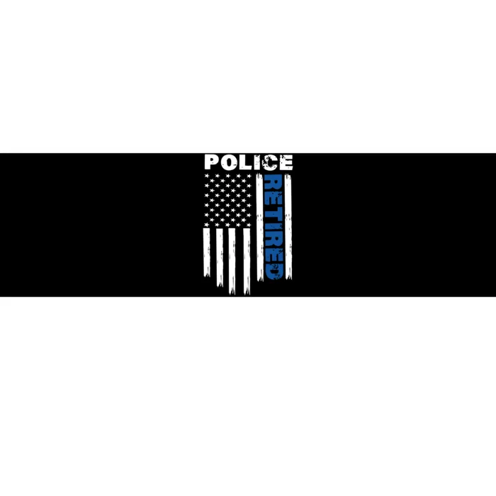 Retired Police Blue Flag Bumper Sticker