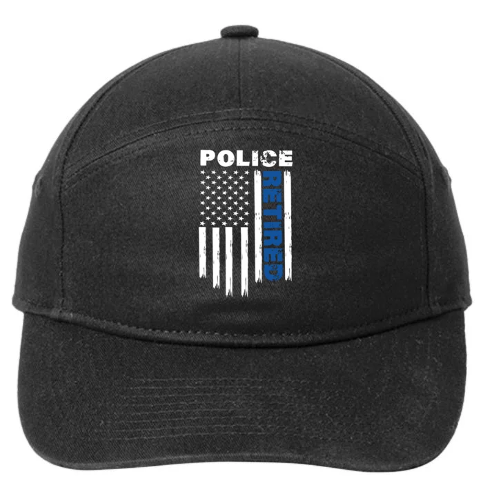 Retired Police Blue Flag 7-Panel Snapback Hat