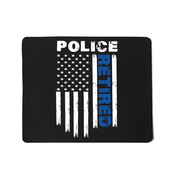 Retired Police Blue Flag Mousepad