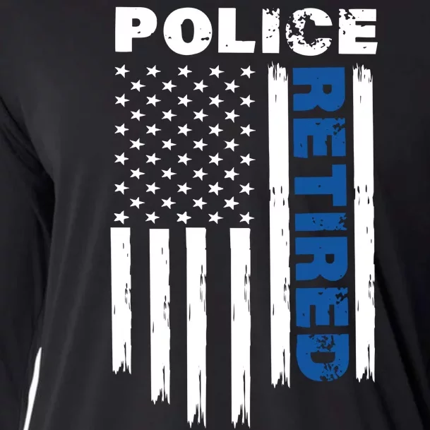 Retired Police Blue Flag Cooling Performance Long Sleeve Crew