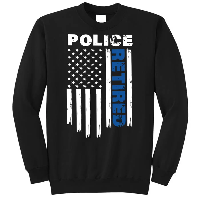 Retired Police Blue Flag Tall Sweatshirt