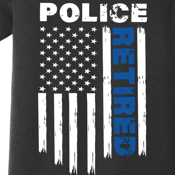 Retired Police Blue Flag Baby Bodysuit