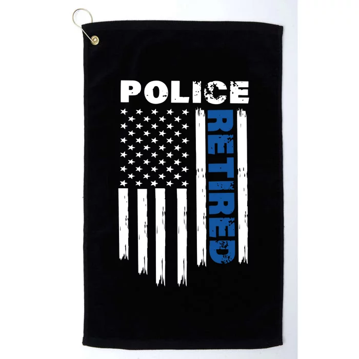 Retired Police Blue Flag Platinum Collection Golf Towel