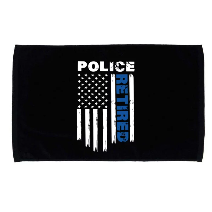 Retired Police Blue Flag Microfiber Hand Towel