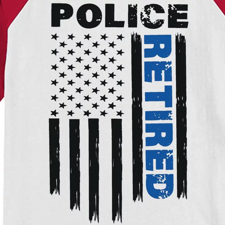 Retired Police Blue Flag Kids Colorblock Raglan Jersey