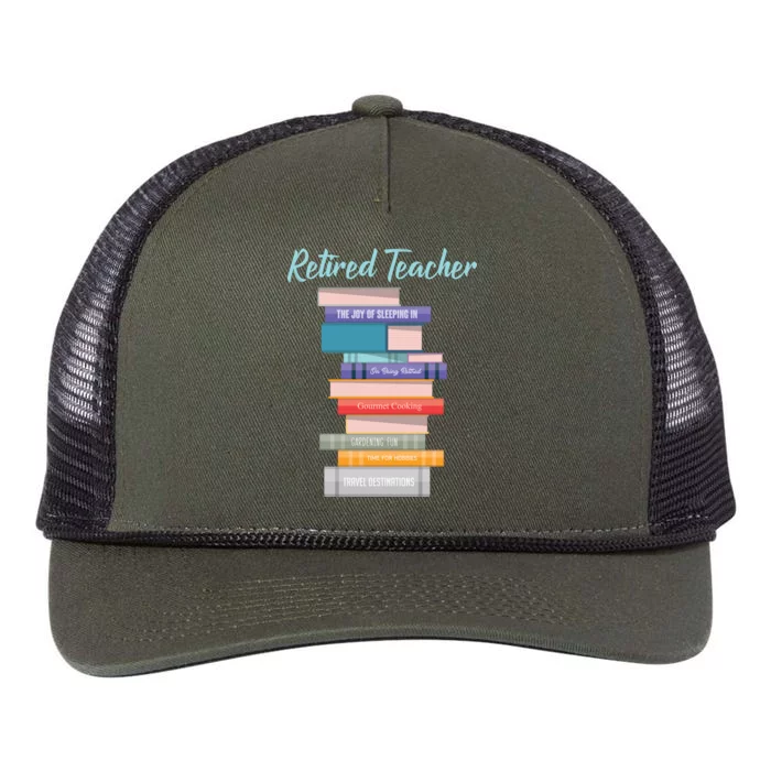 Retired Teacher Retro Rope Trucker Hat Cap