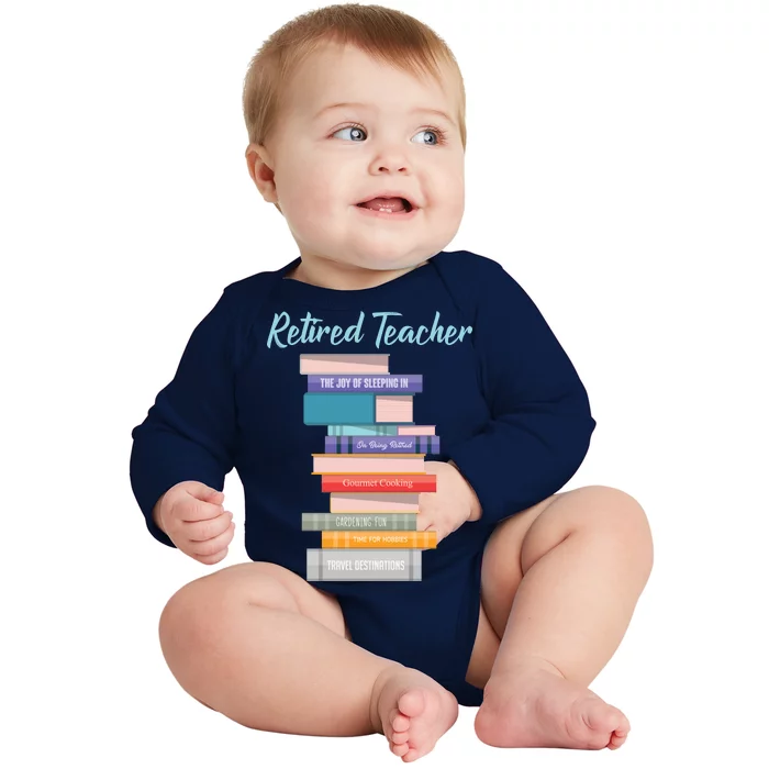 Retired Teacher Baby Long Sleeve Bodysuit