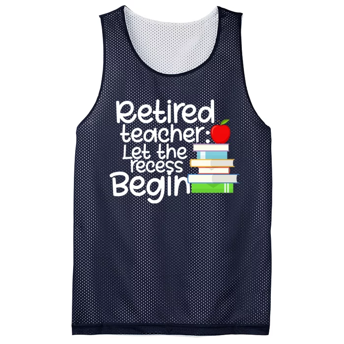 Retired Teacher Let The Recess Begin Mesh Reversible Basketball Jersey Tank