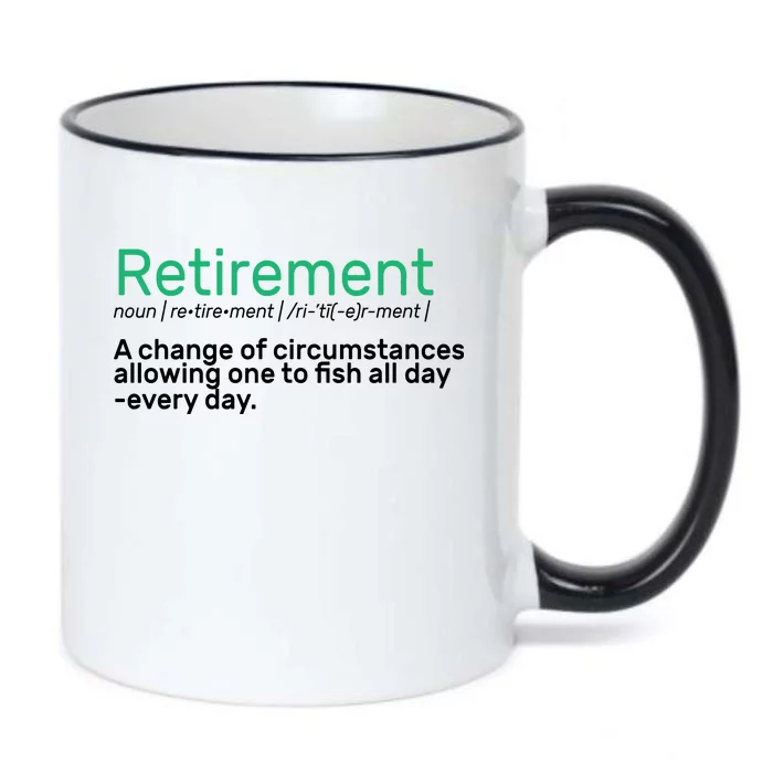 Retirement Fishing Definition Black Color Changing Mug