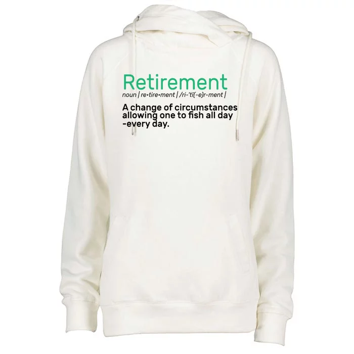 Retirement Fishing Definition Womens Funnel Neck Pullover Hood