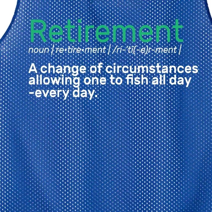 Retirement Fishing Definition Mesh Reversible Basketball Jersey Tank