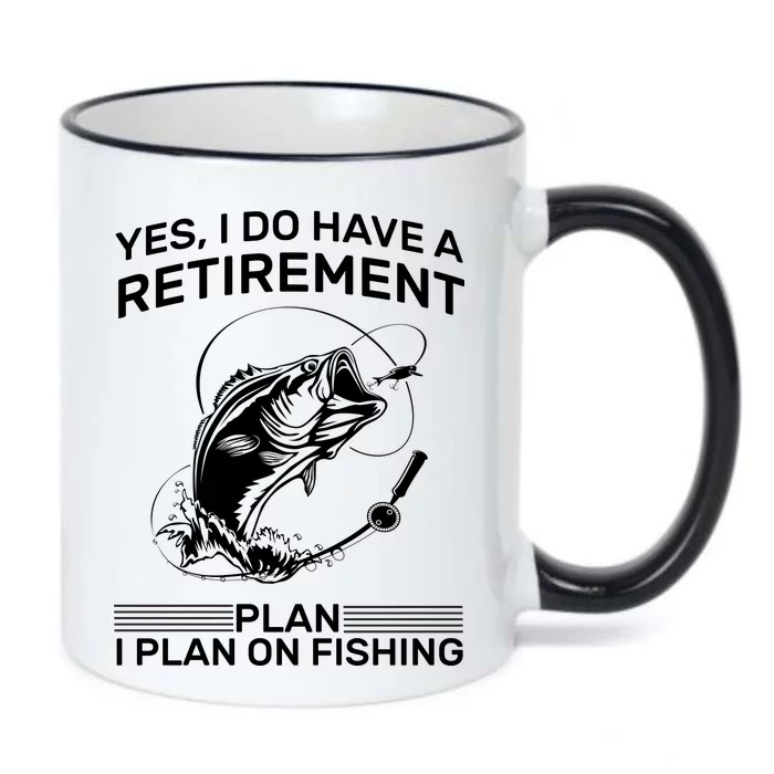 Retirement Plan Fishing Black Color Changing Mug