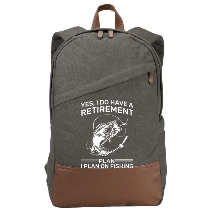 Retirement Plan Fishing Cotton Canvas Backpack