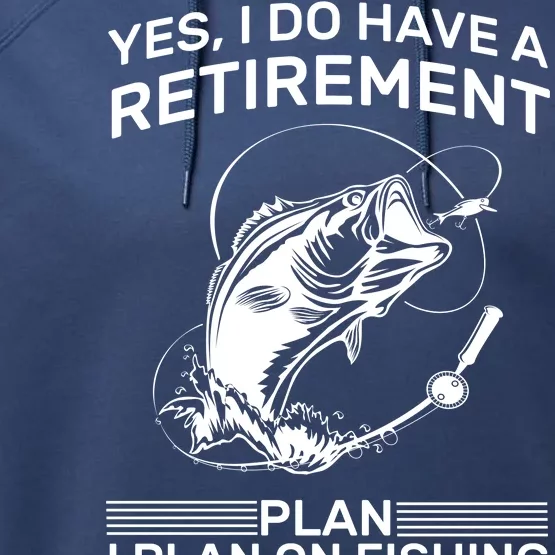 Retirement Plan Fishing Performance Fleece Hoodie