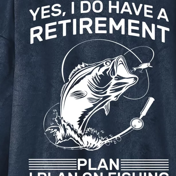 Retirement Plan Fishing Hooded Wearable Blanket