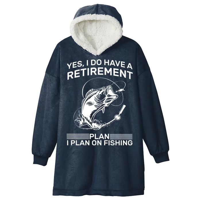 Retirement Plan Fishing Hooded Wearable Blanket