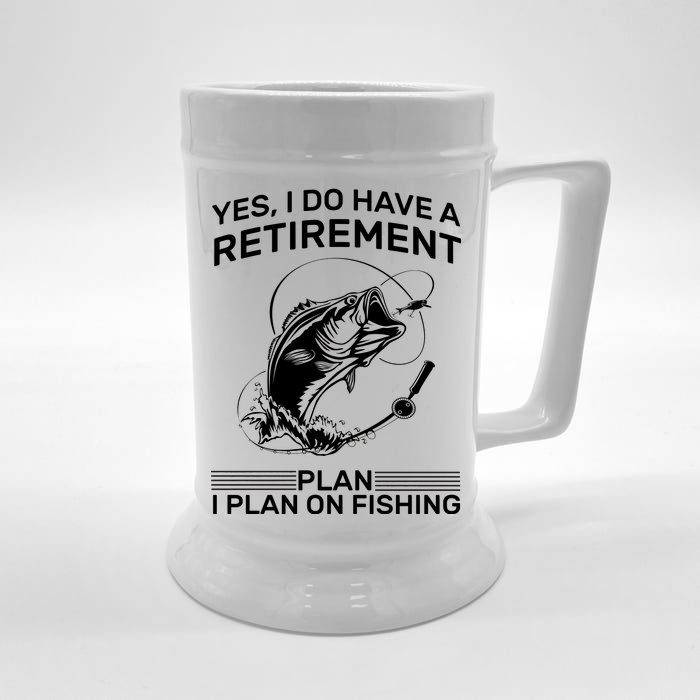 Retirement Plan Fishing Front & Back Beer Stein