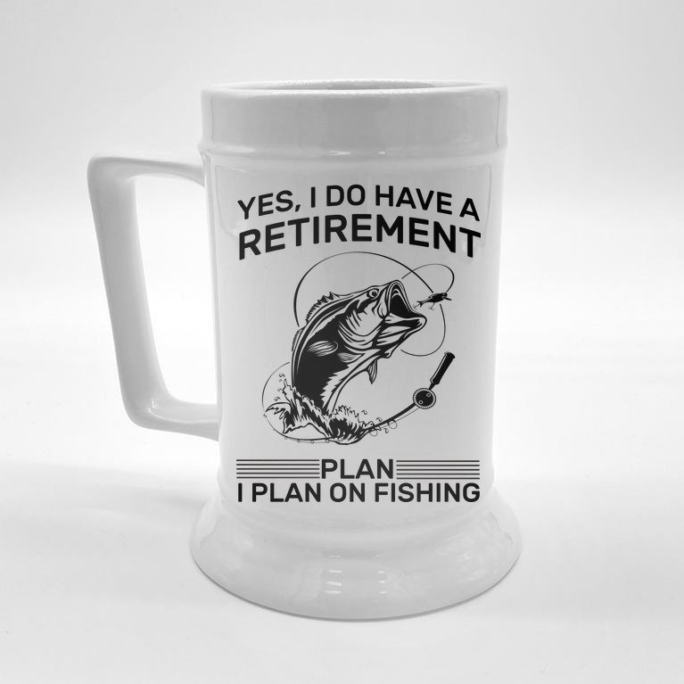 Retirement Plan Fishing Beer Stein