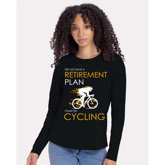 Retirement Plan On Cycling Womens Cotton Relaxed Long Sleeve T-Shirt