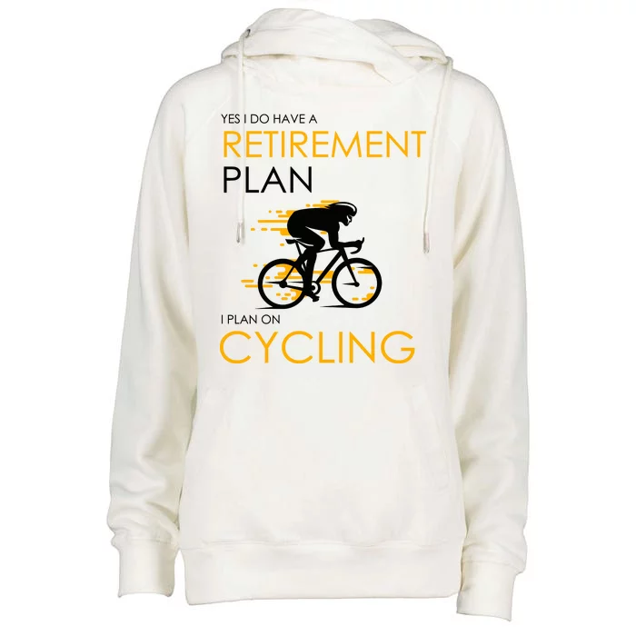 Retirement Plan On Cycling Womens Funnel Neck Pullover Hood