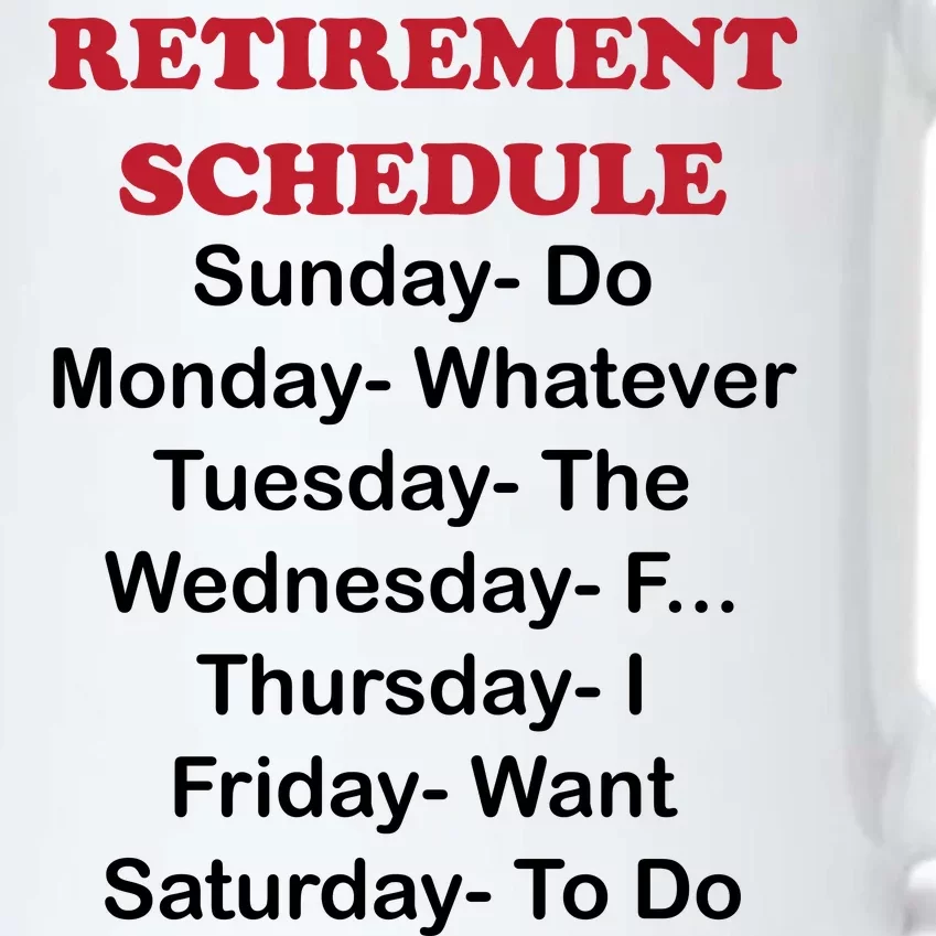 Retirement Schedule Black Color Changing Mug