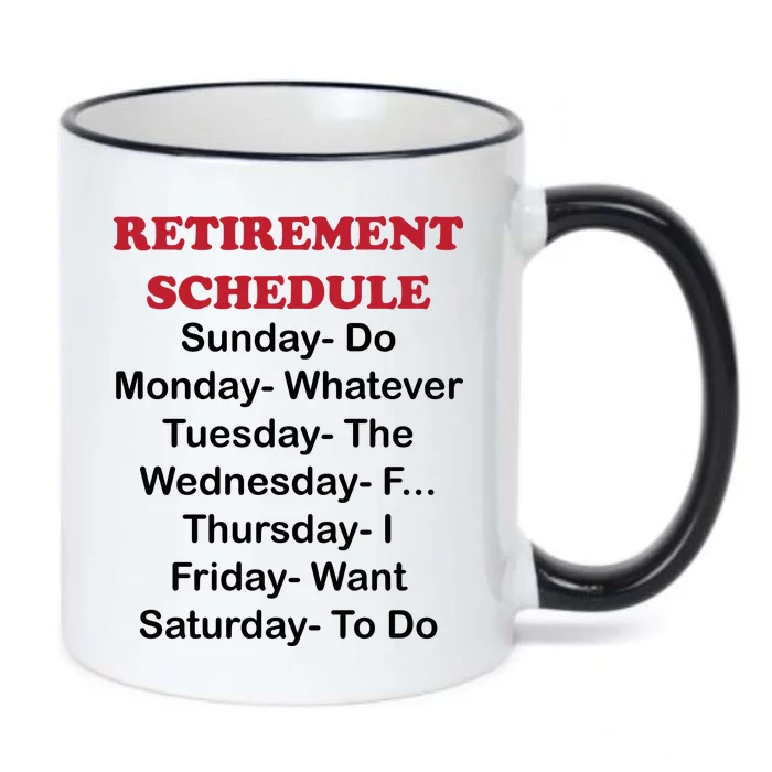 Retirement Schedule Black Color Changing Mug