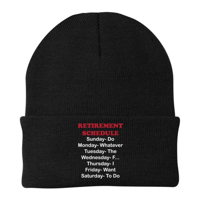 Retirement Schedule Knit Cap Winter Beanie