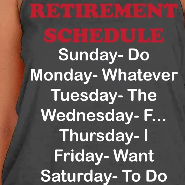 Retirement Schedule Women's Knotted Racerback Tank